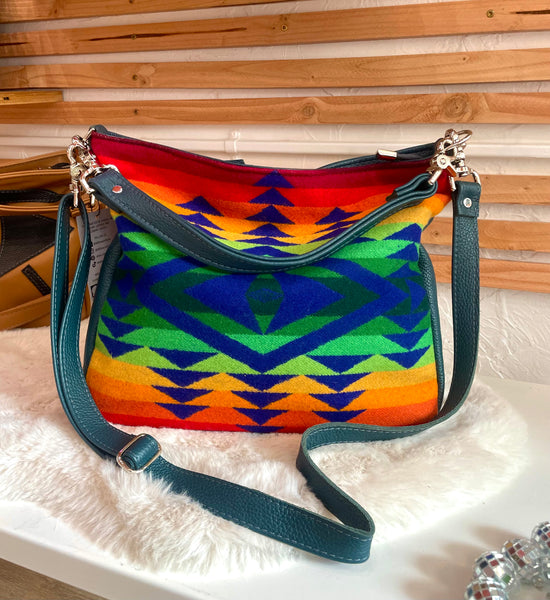 Solstice Bag Leather and Pendleton – Willow + Luna