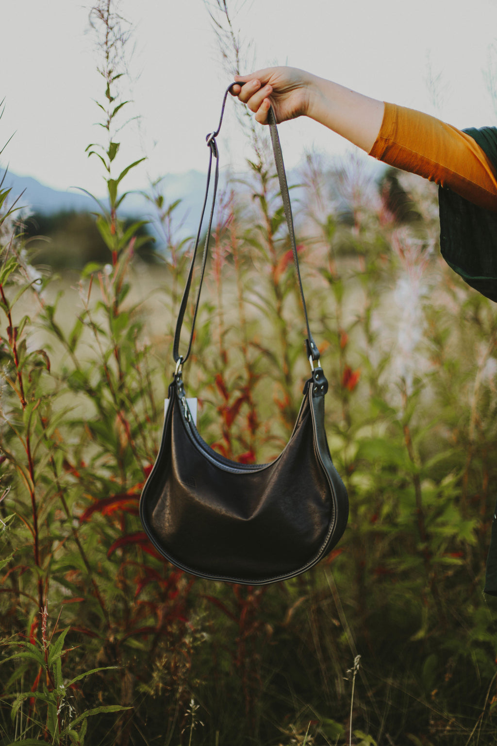 Black Lambskin Luna Bag
