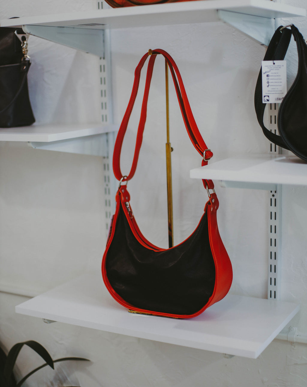 Black Lambskin Regular Luna Bag